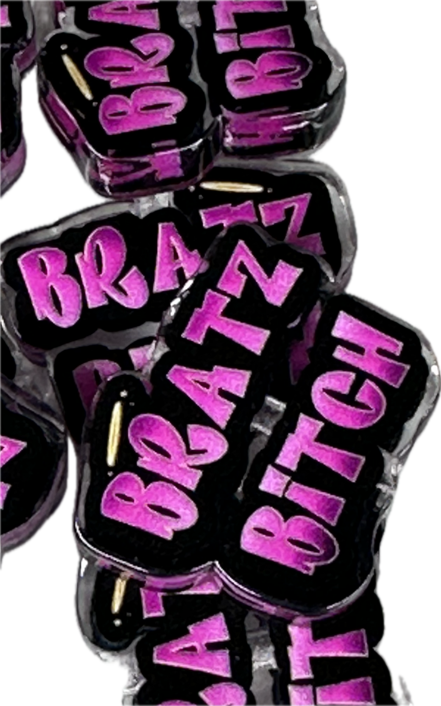 Brat acrylic focal bead- set of 2/ focal bead/ pen beading / keychain bead