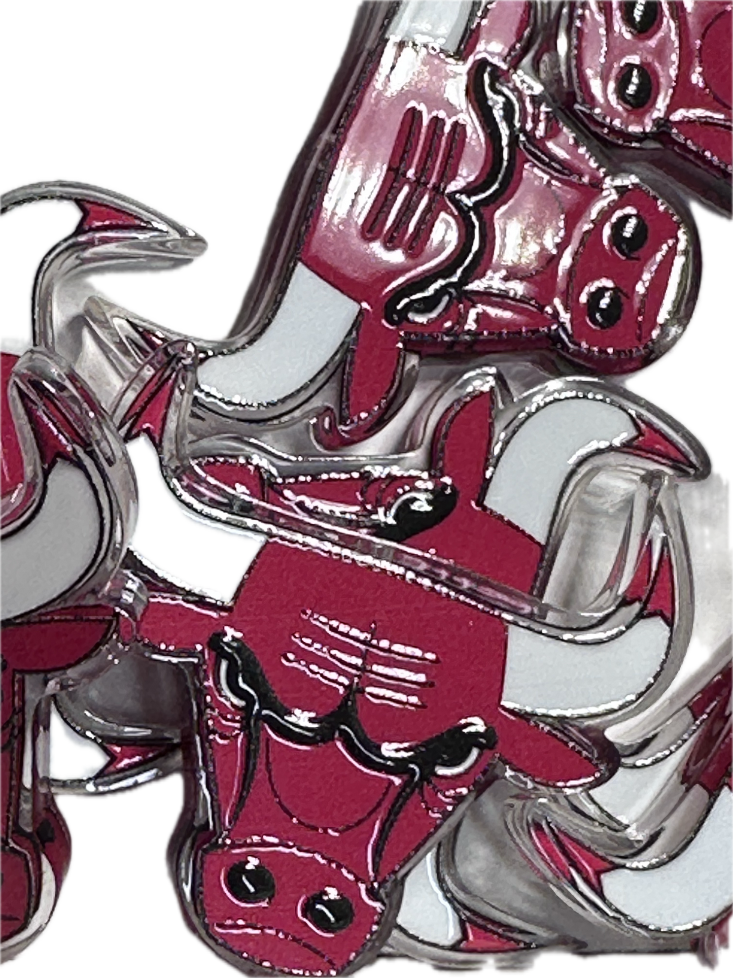 Chicago Bulls acrylic focal bead- set of 2/ focal bead/ pen beading / keychain bead/ basketball