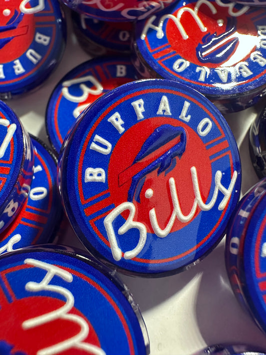 Buffalo Bills acrylic focal bead- set of 2/ focal bead/ pen beading / keychain bead /football