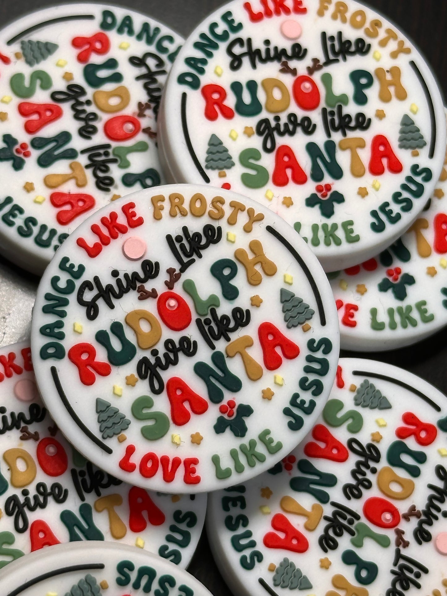 Christmas Focal Bead/ beadable pen/ Silicone  bead/ keychain bead