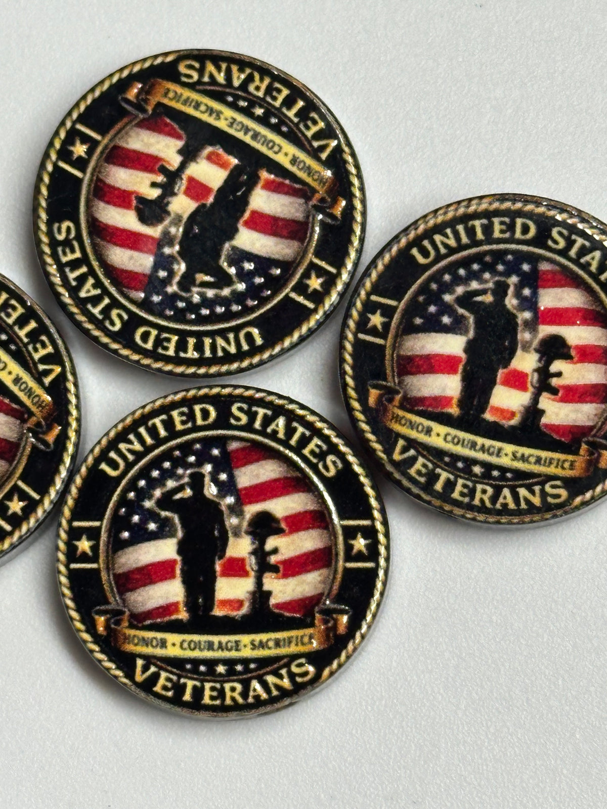 Veterans acrylic focal bead- set of 2/ focal bead/ pen beading / keychain bead/ military/ patriotic