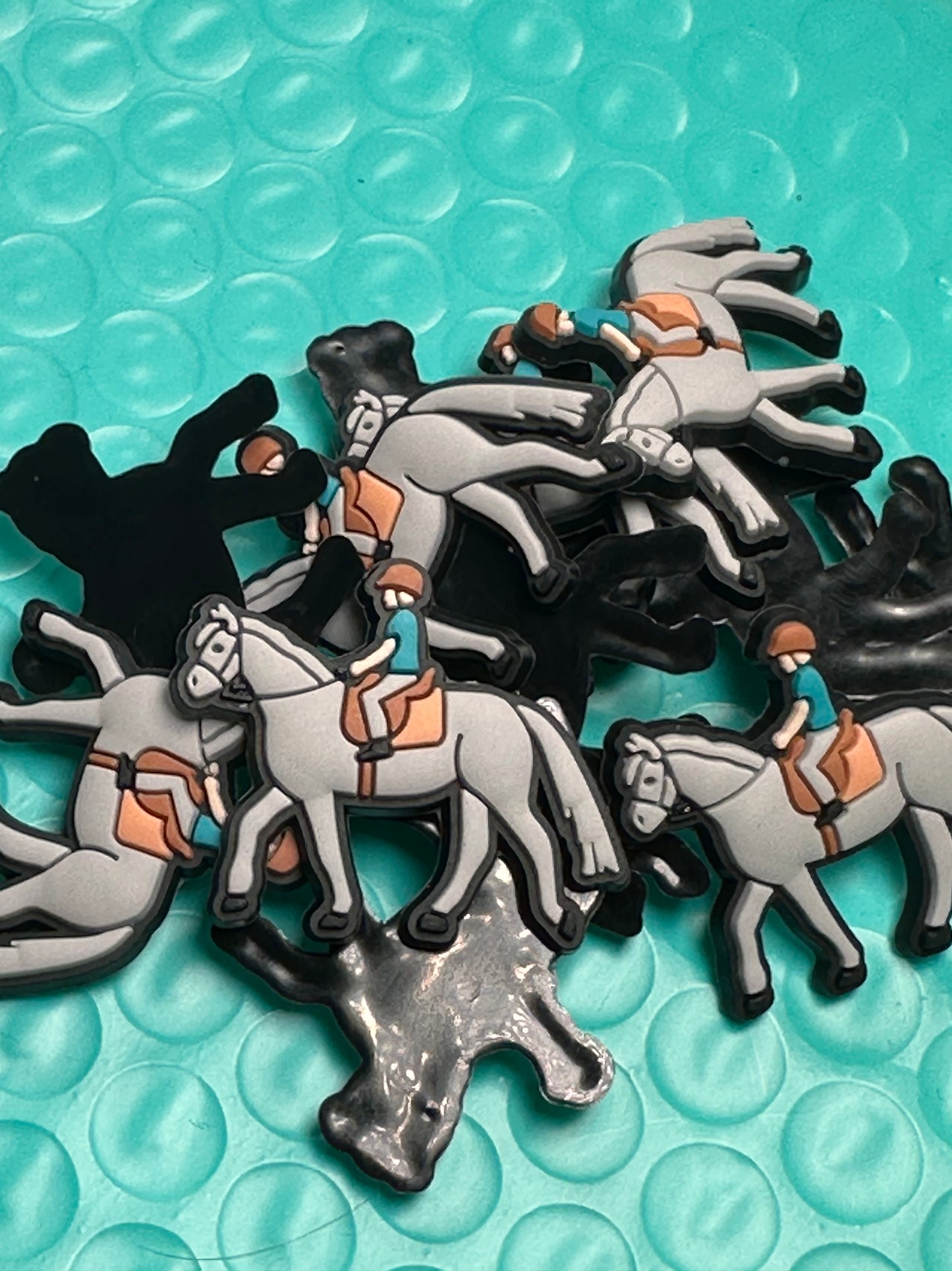 Equestrian PVC plastic flat back pieces/ DIY earrings/ lightweight/ flat back