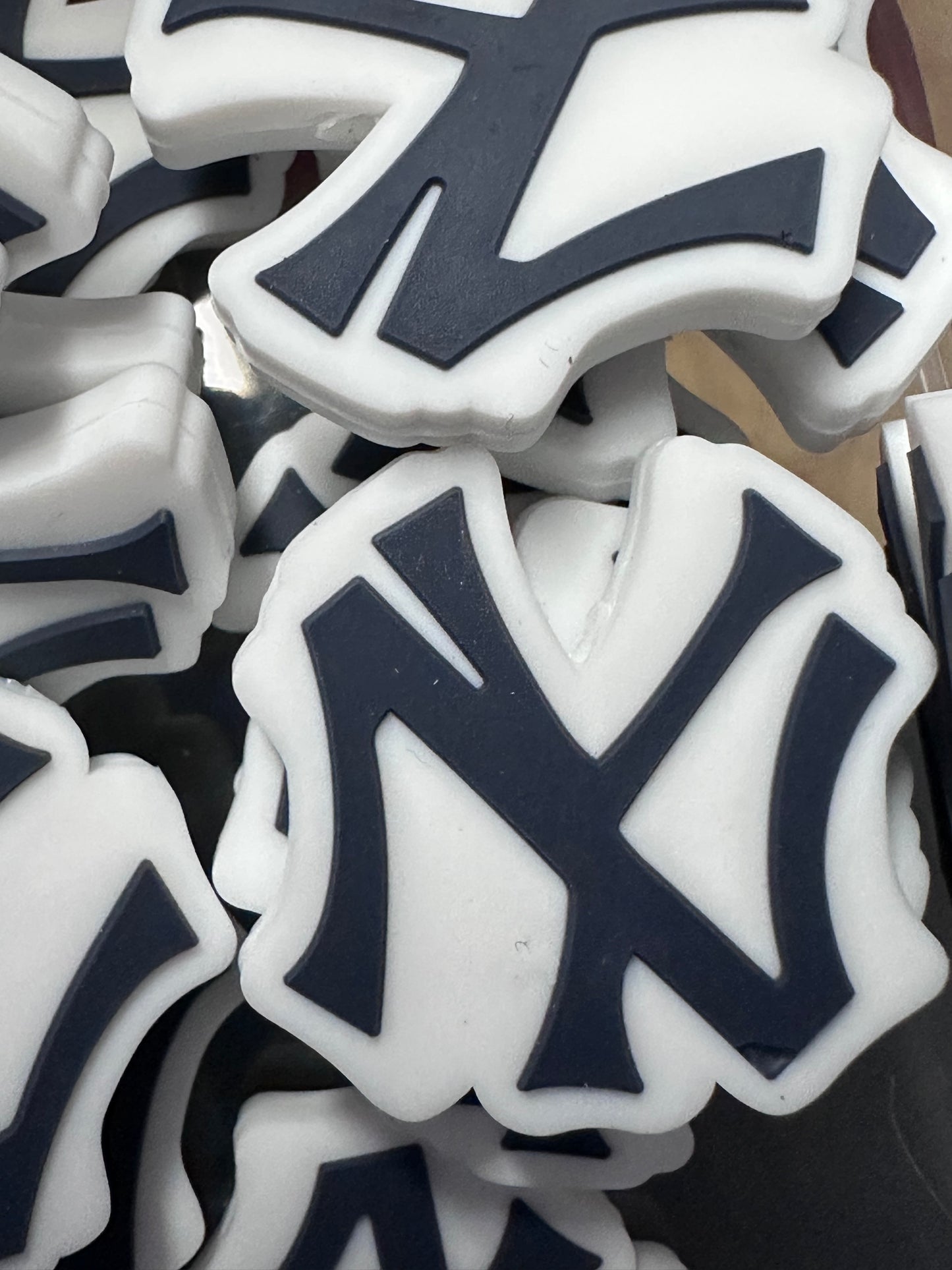 New York Yankees focal bead/ baseball/ Letters NY
