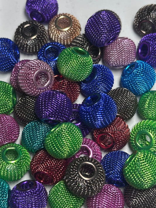 Metal spacer beads/ jewelry/ beadable pen beads/ keychain bead/ DIY/ approximately 12mm