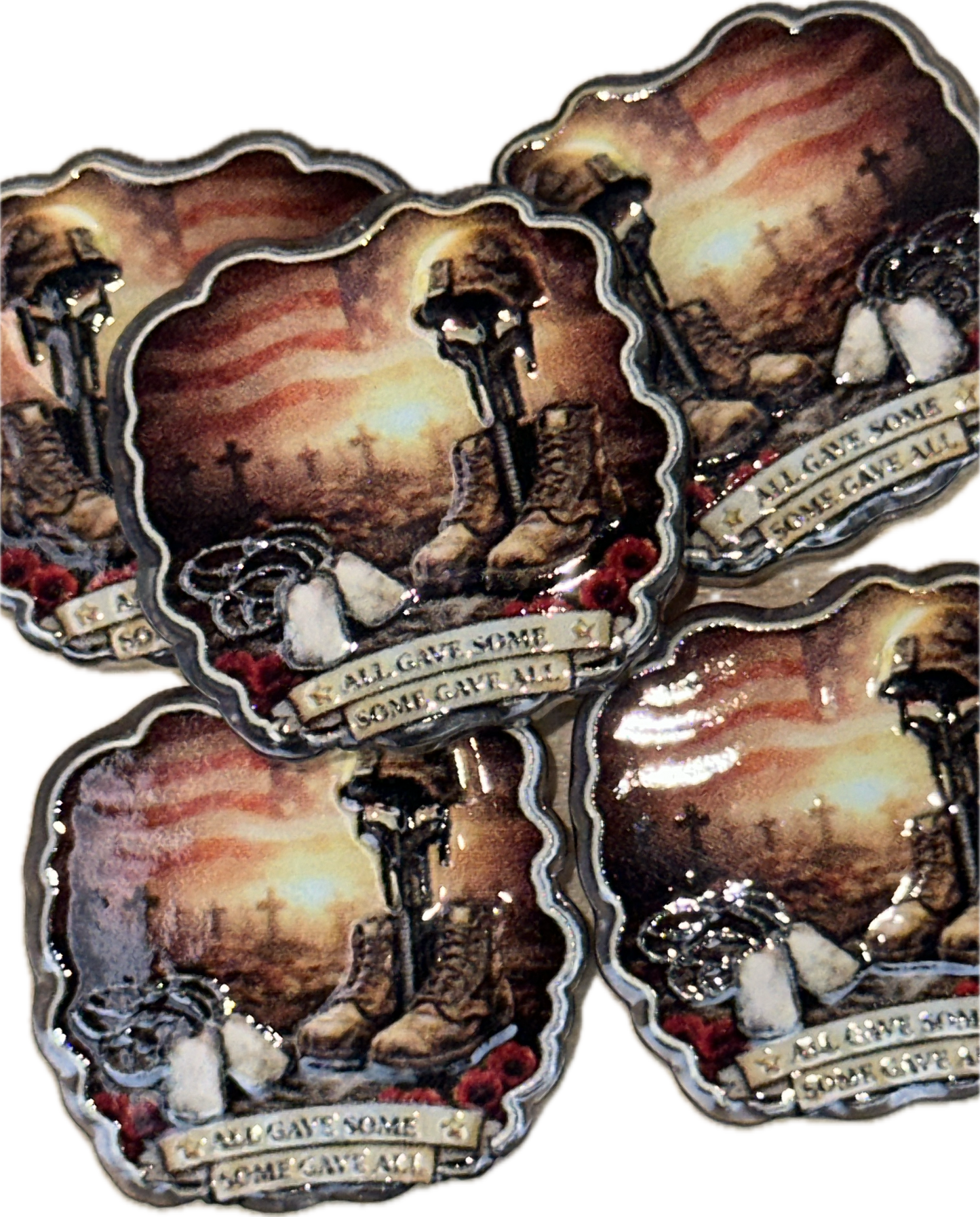 Veteran acrylic focal bead- set of 2/ focal bead/ pen beading / keychain bead/ military/ patriotic / custom bead