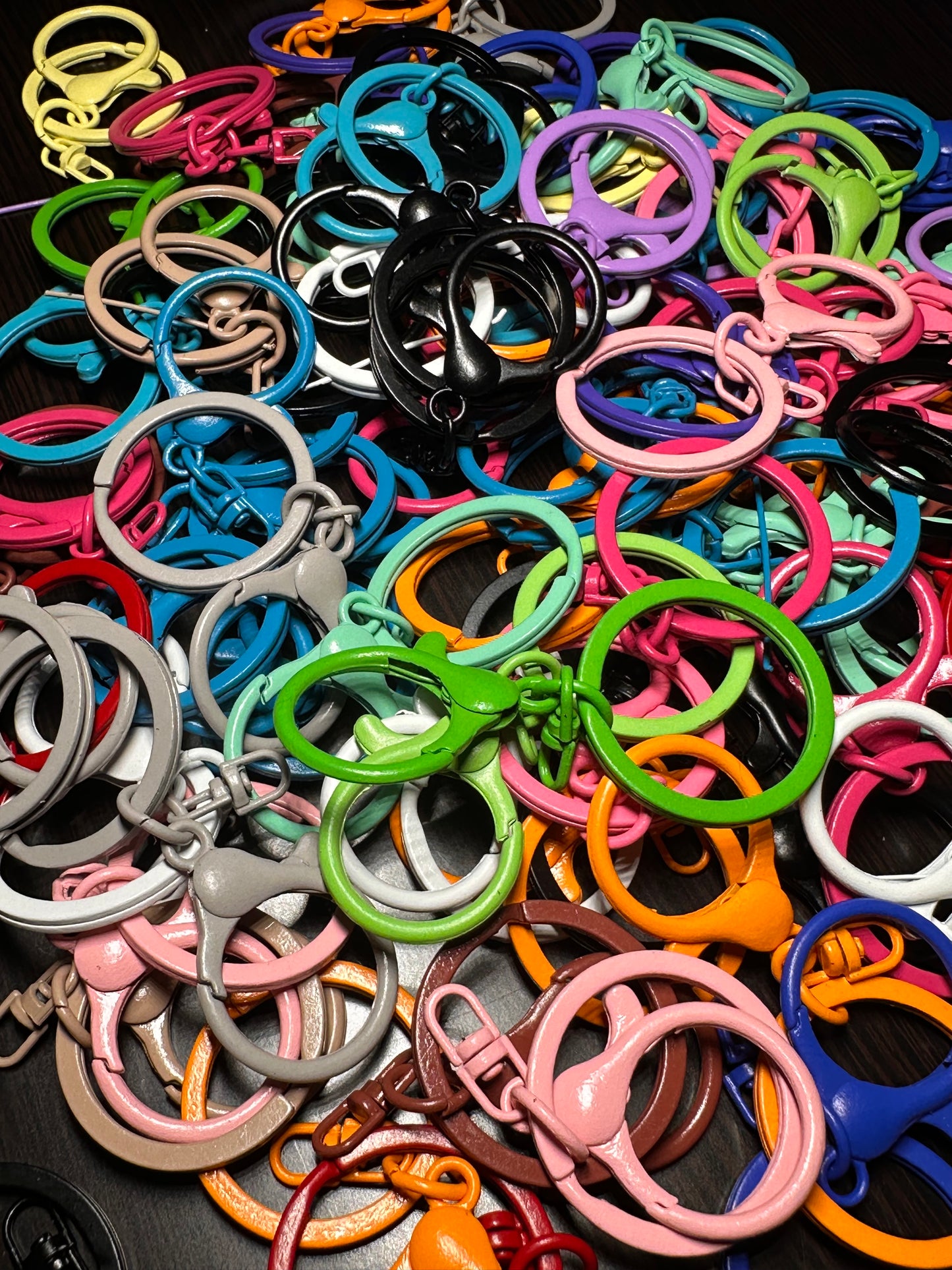 Metal key ring/ key holder/5 pieces included/ Clip on bag charm holder