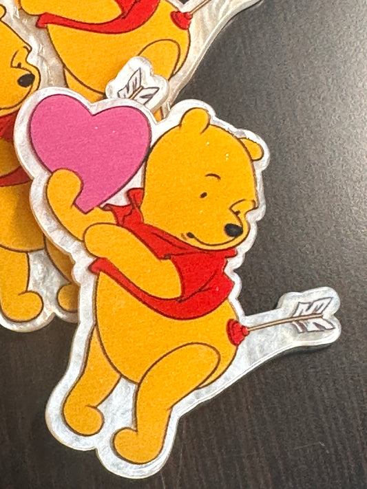 Heart balloon with bear acrylic pieces/ badge reel/ keychain/ planar