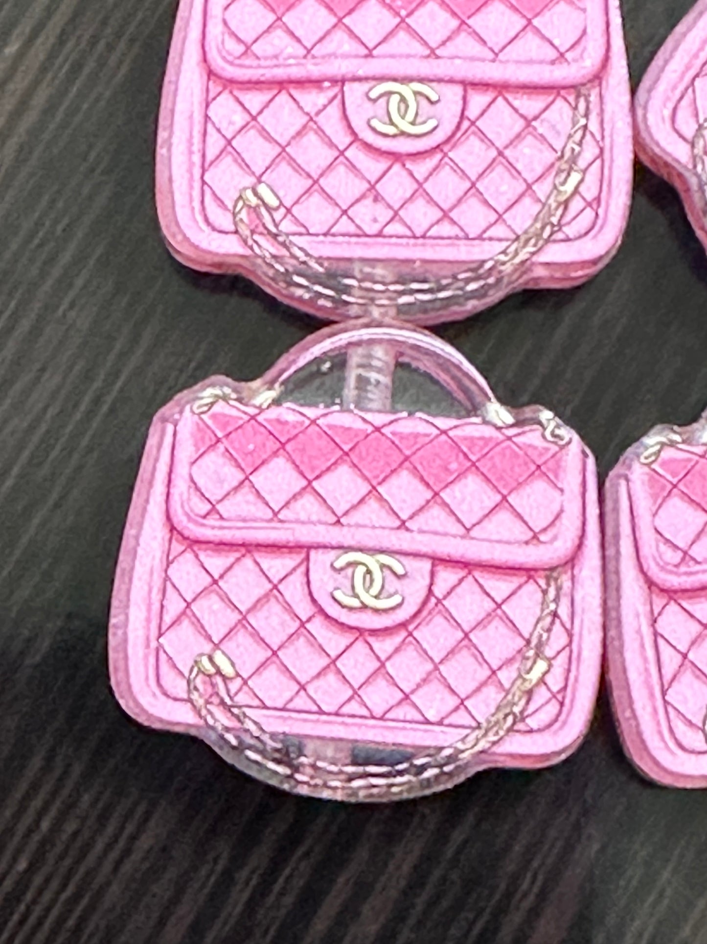 Fancy purse acrylic focal bead- set of 2 -one of each color/ focal bead/ pen beading / keychain bead/handbag