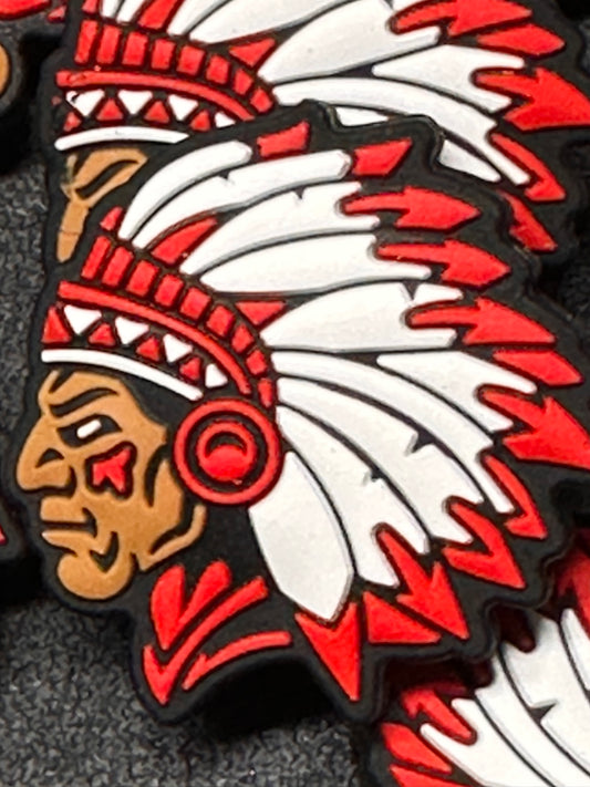 Native American Chief focal bead/pen bead/ keychain bead/ silicone bead