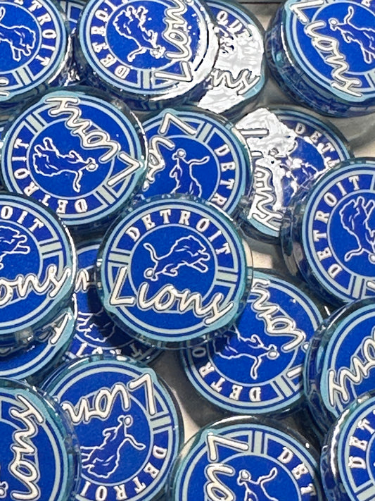 NEW Detroit Lions acrylic focal bead- set of 2/ focal bead/ pen beading / keychain bead /football