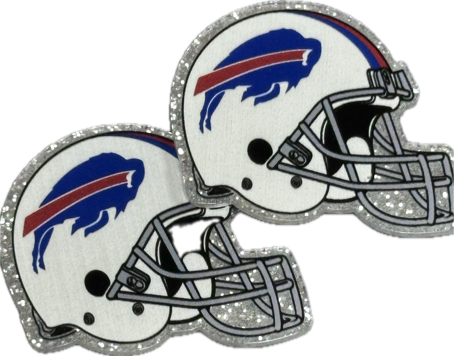 Buffalo football helmet-set of two (2) Badge Reel acrylic pieces/ cute print/ badge reel/ DIY keychain/ football planars