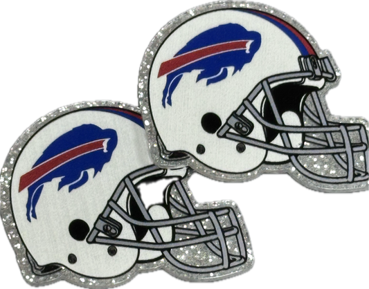 Buffalo football helmet-set of two (2) Badge Reel acrylic pieces/ cute print/ badge reel/ DIY keychain/ football planars