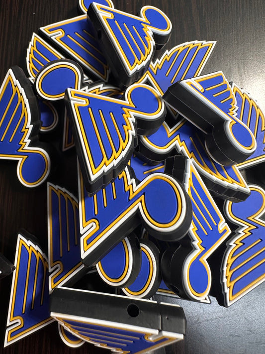 NEW St. Louis Blues focal bead / silicone focal/ ice hockey team