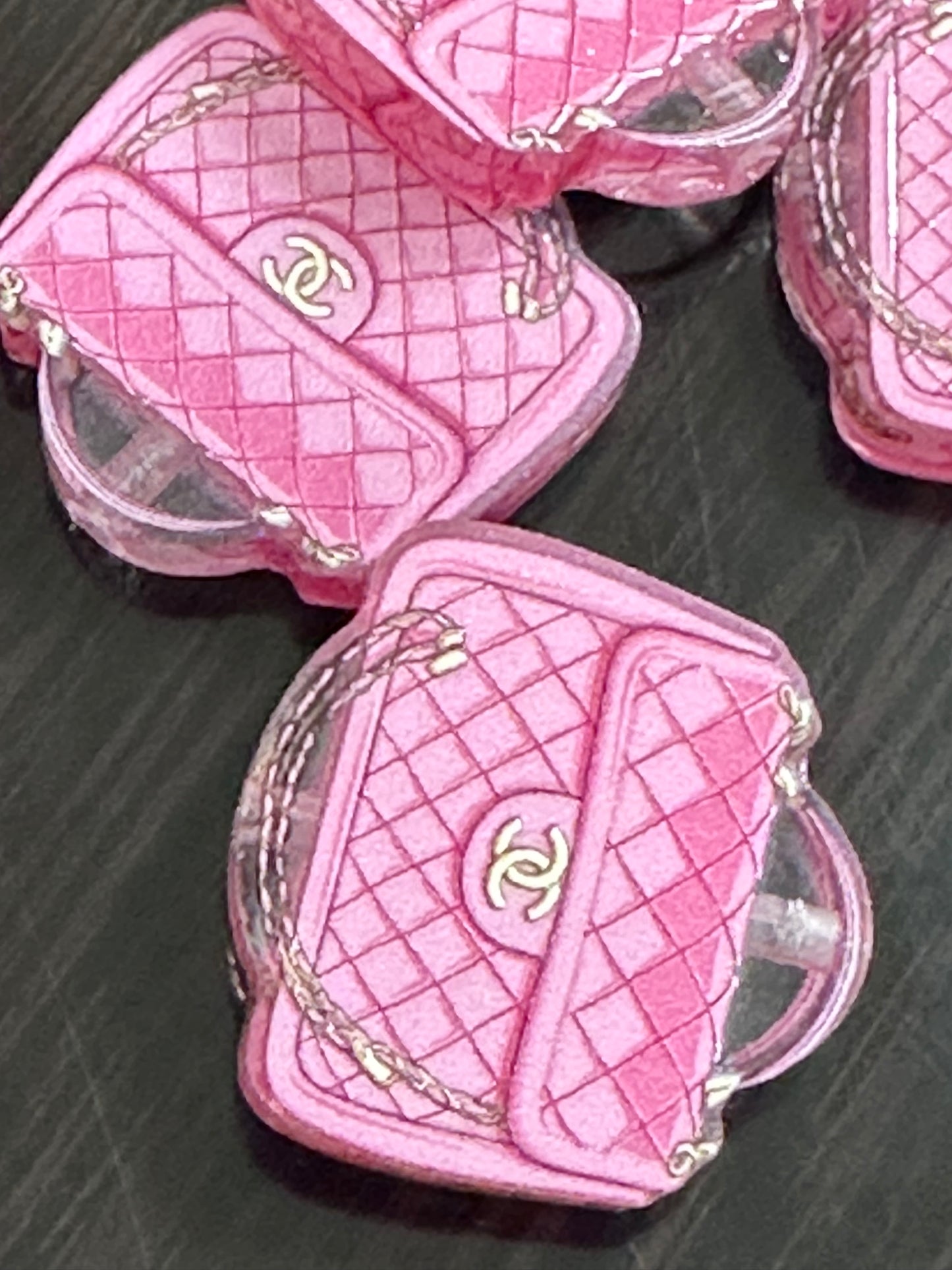 Fancy purse acrylic focal bead- set of 2 -one of each color/ focal bead/ pen beading / keychain bead/handbag