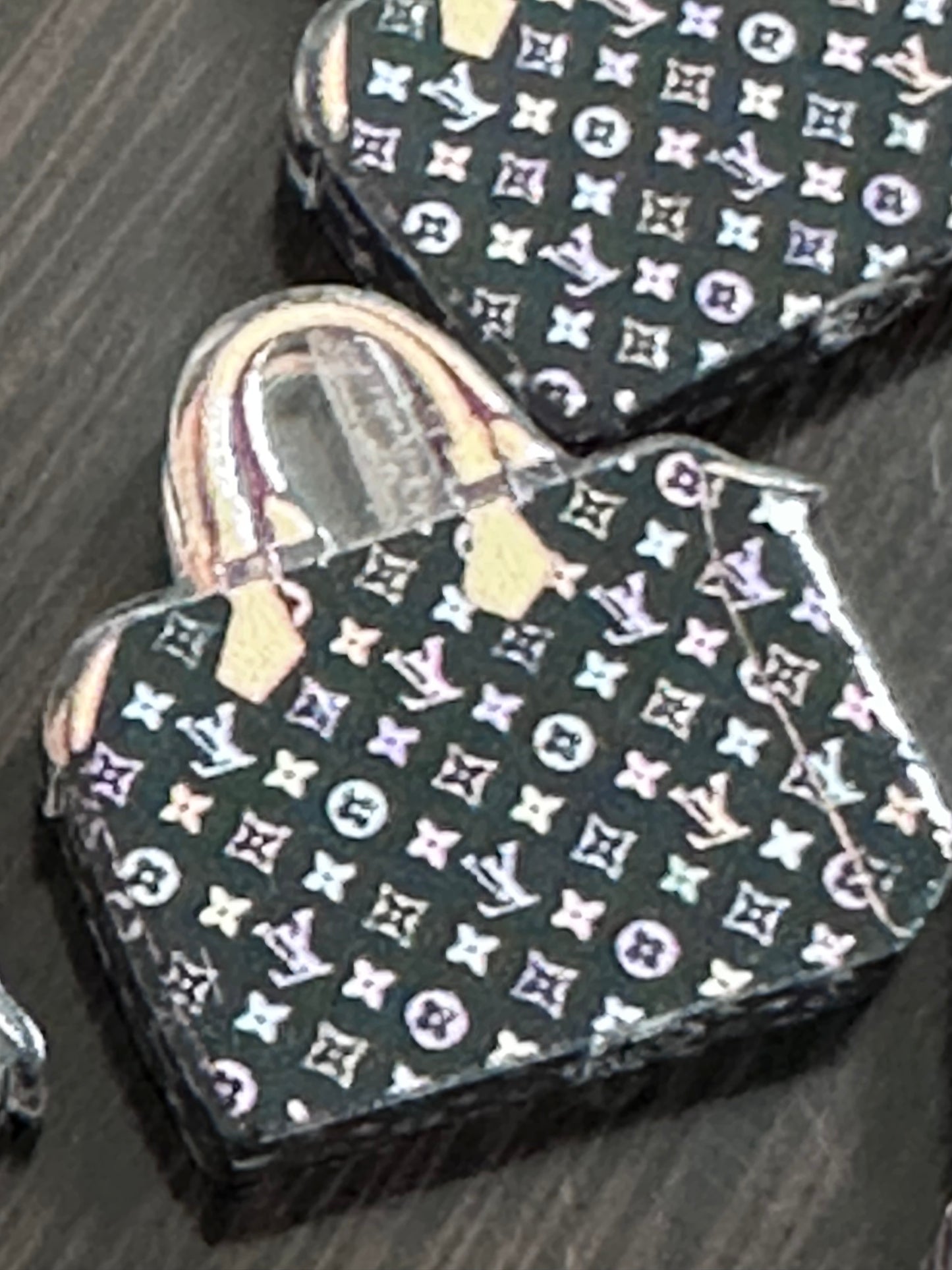 Fancy handbag acrylic focal bead- set of 2/ focal bead/ pen beading / keychain bead/