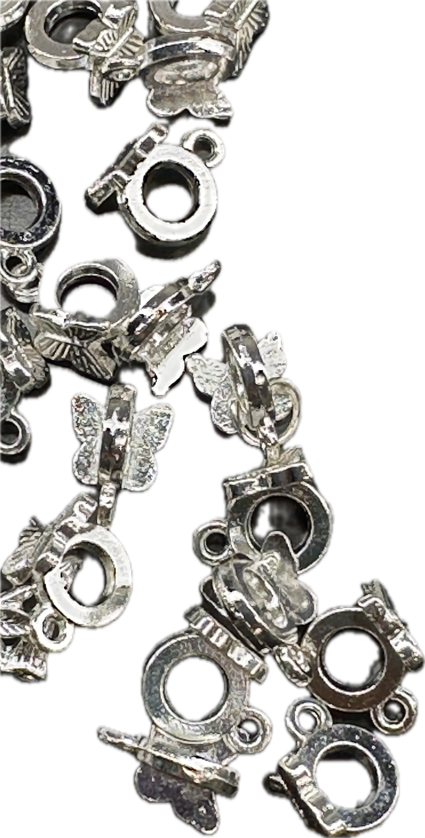 Butterfly Bail Beads – Silver Alloy Connectors for DIY Crafts | Sets of 10 or 25