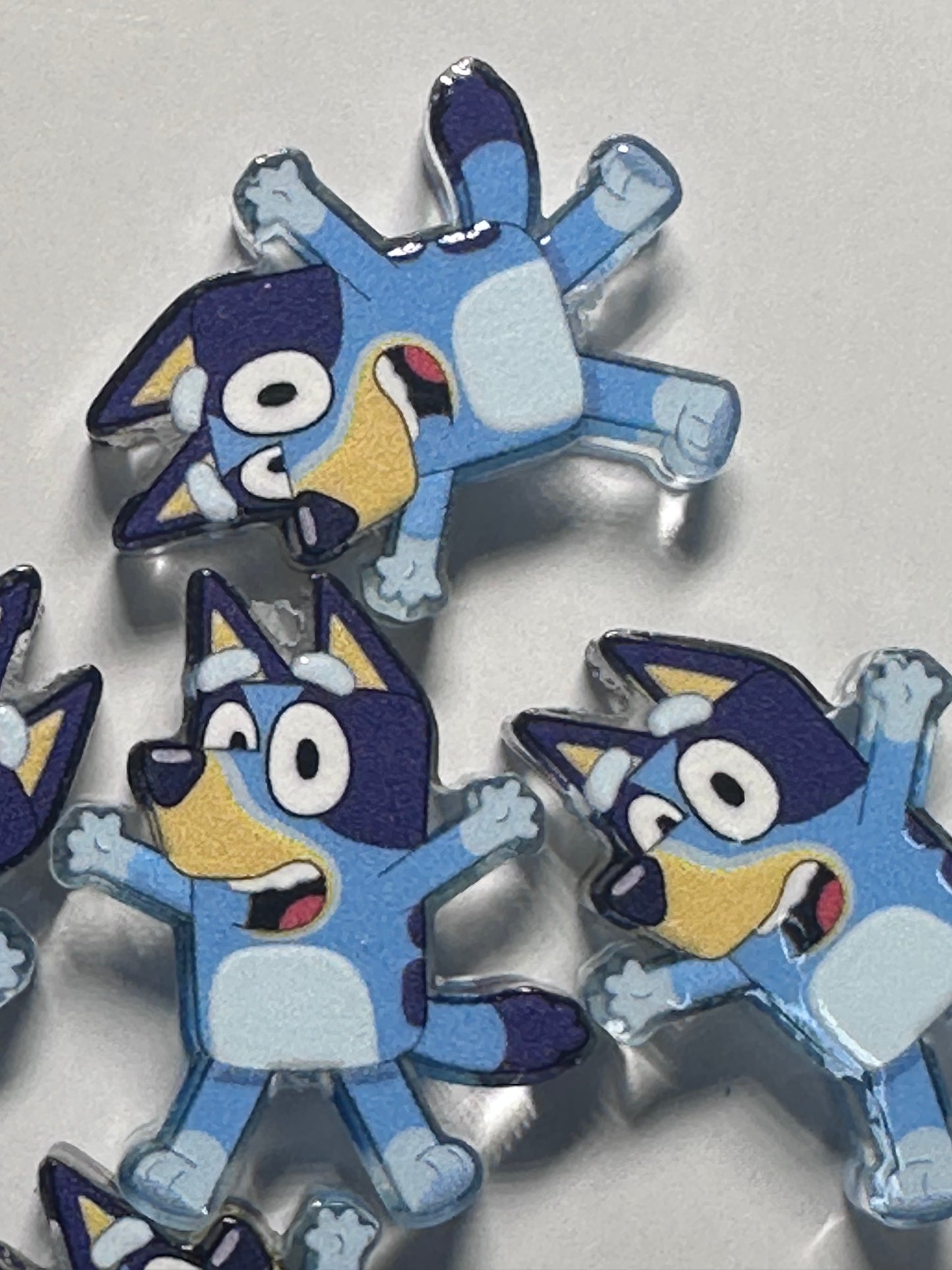 Blue Dog family acrylic focal bead- set of 2/ focal bead/ pen beading / keychain bead / Bingo