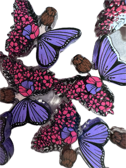 Fairy girl acrylic focal bead- set of 2/ focal bead/ pen beading / keychain bead/ Butterfly wings