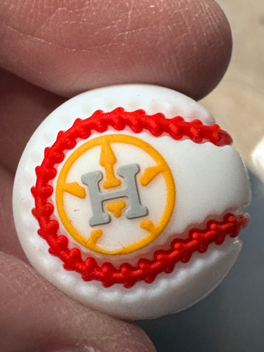3D Baseball shaped Houston Astros focal bead/ baseball #2