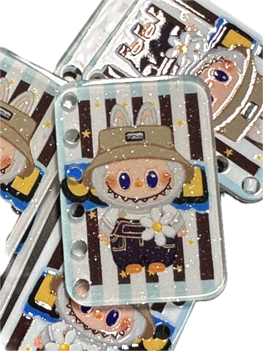 Labubu monster acrylic pendants/ Five (5) pendants included / keychain DIY/