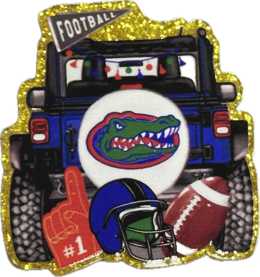 University of Florida Gators-set of two (2) Badge Reel acrylic pieces/ cute print/ badge reel/ DIY keychain/ football planars