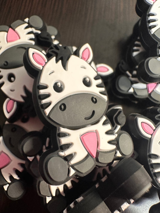 Zebra Focal Bead/ beadable pen/ Silicone  bead/ animal/ keychain bead/ zoo