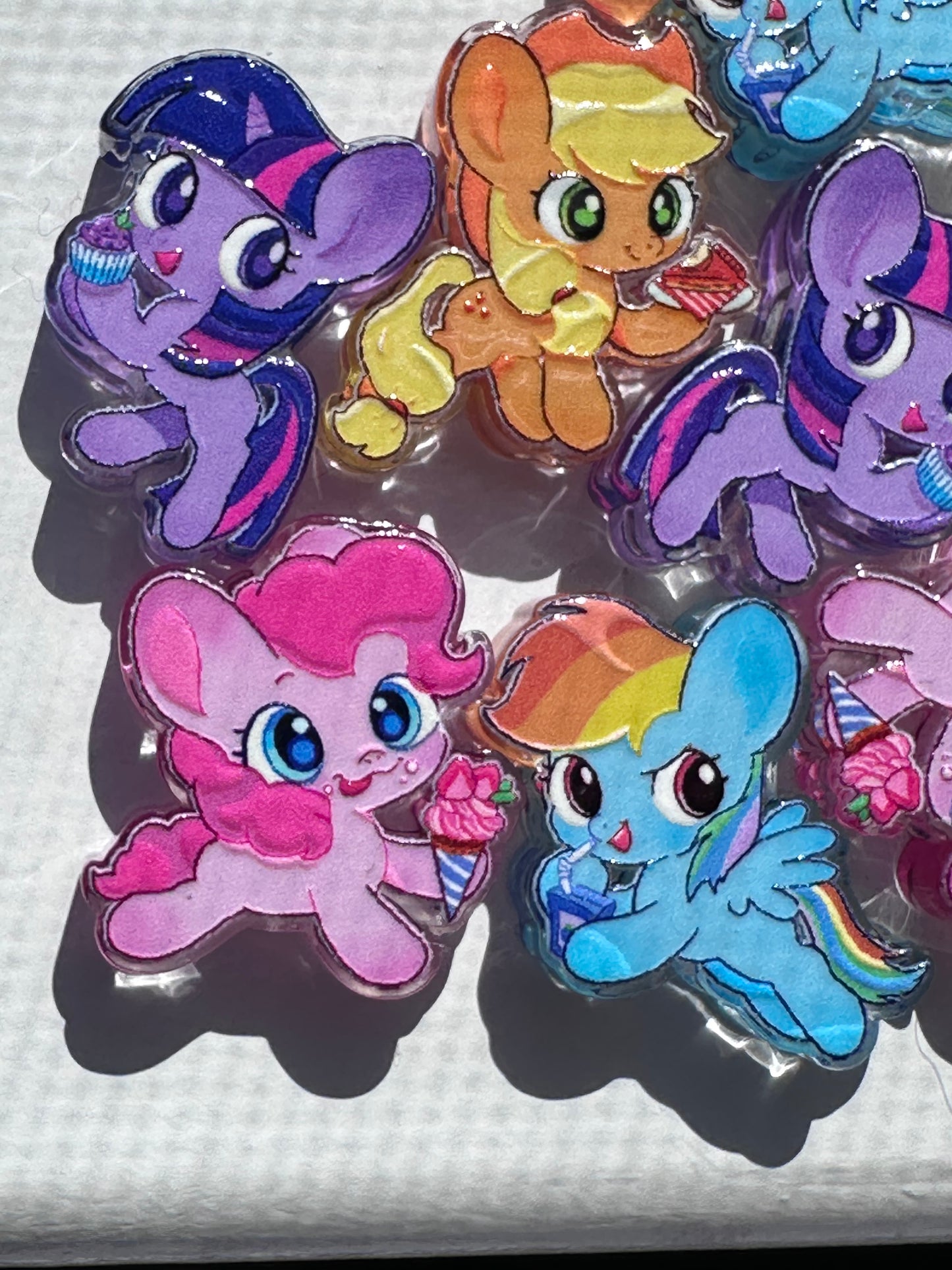 Rainbow ponies acrylic focal bead- set of 2/ focal bead/ pen beading / keychain bead/horse