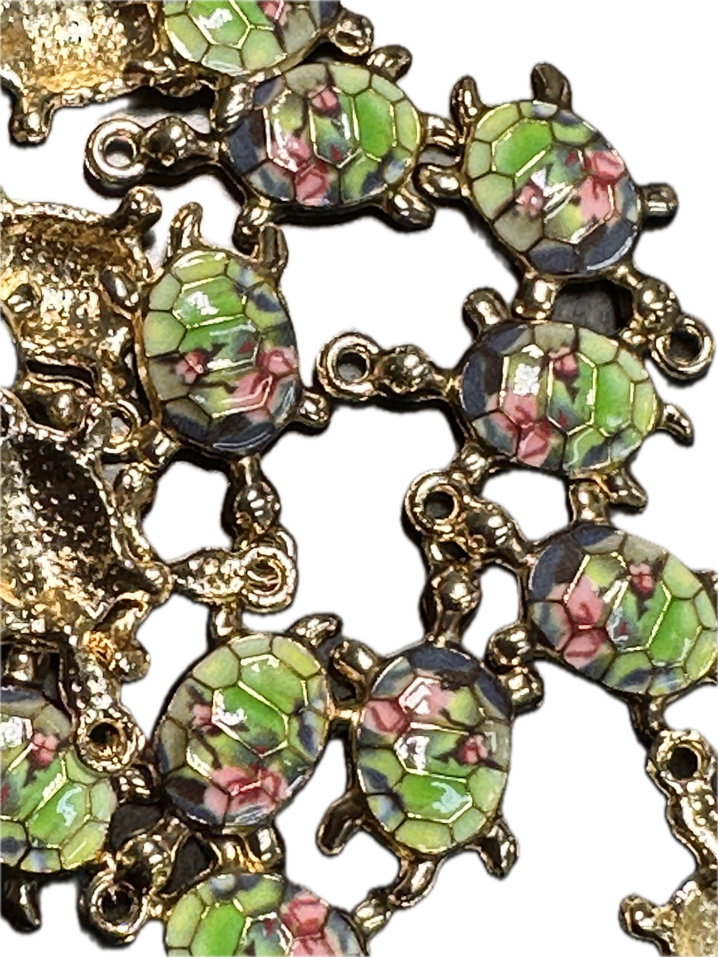 Gold Turtle Charms with Colorful Enamel Shell – DIY-earrings,necklace,charm bracelet/ sea turtle