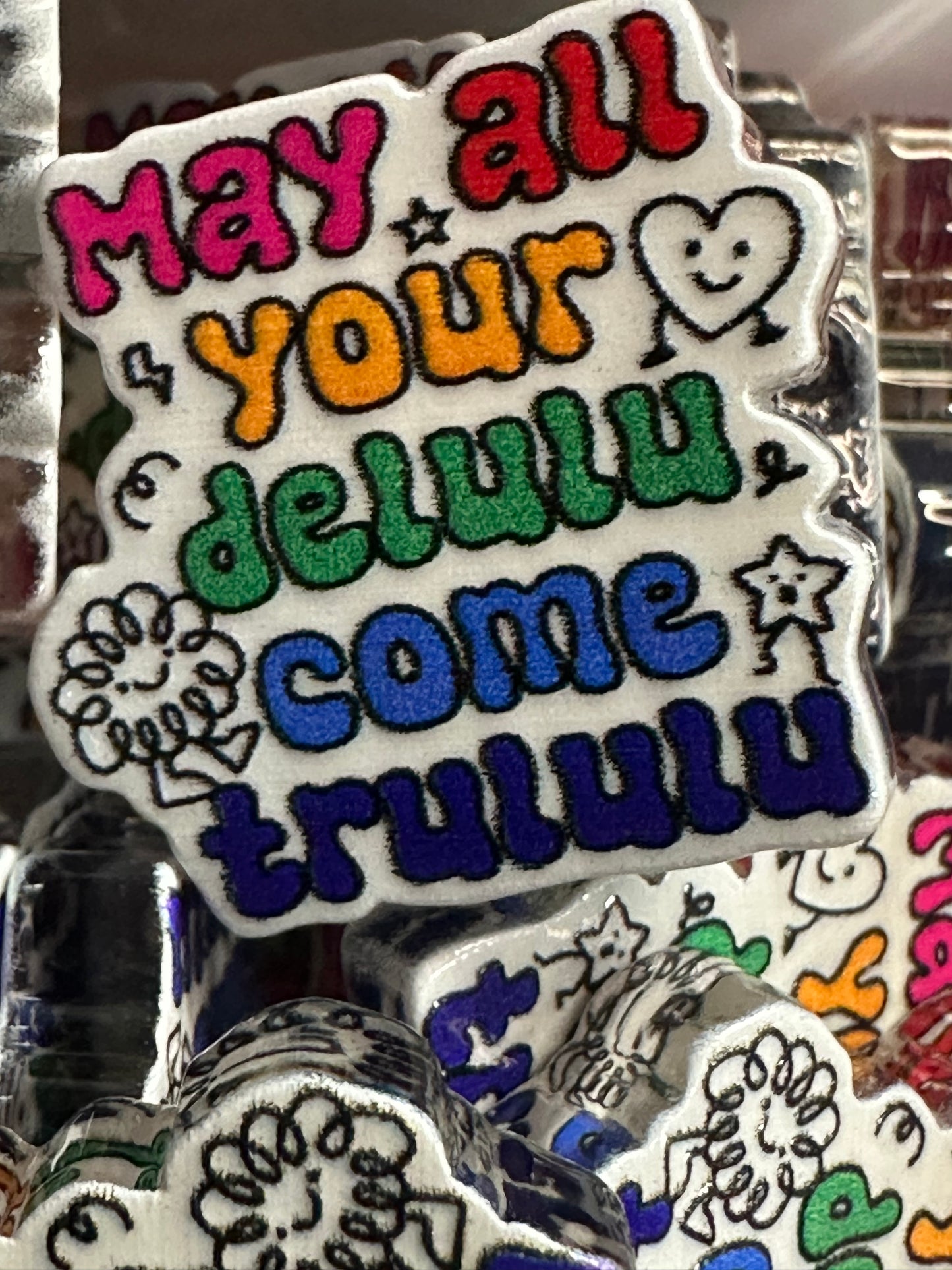 Funny acrylic focal bead- set of 2/ focal bead/ pen beading / keychain bead/