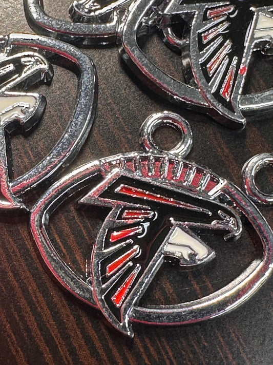 Enameled metal charms/ Atlanta Falcons pendant/ DIY charm bracelet/ DIY necklace