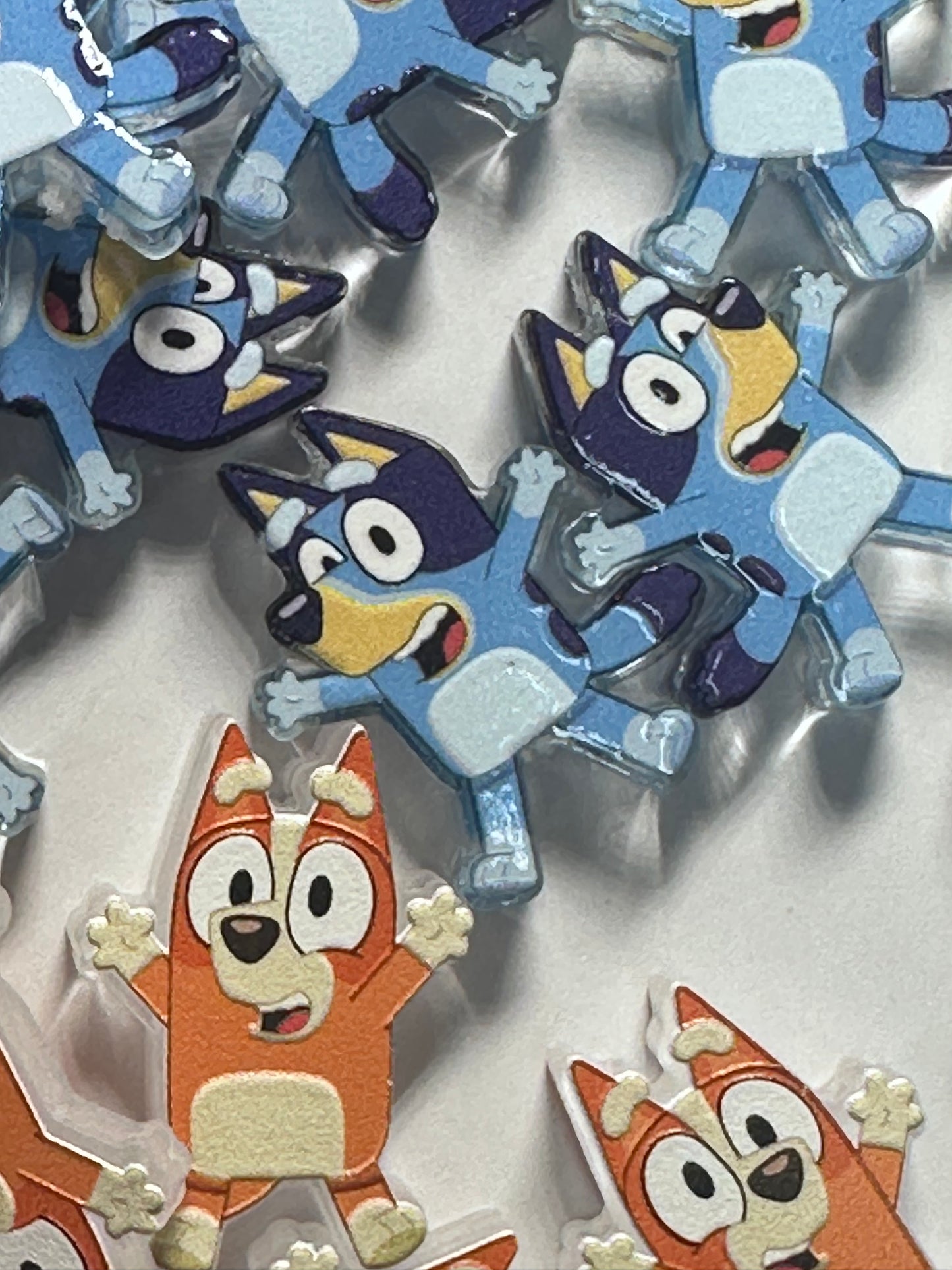 Blue Dog family acrylic focal bead- set of 2/ focal bead/ pen beading / keychain bead / Bingo