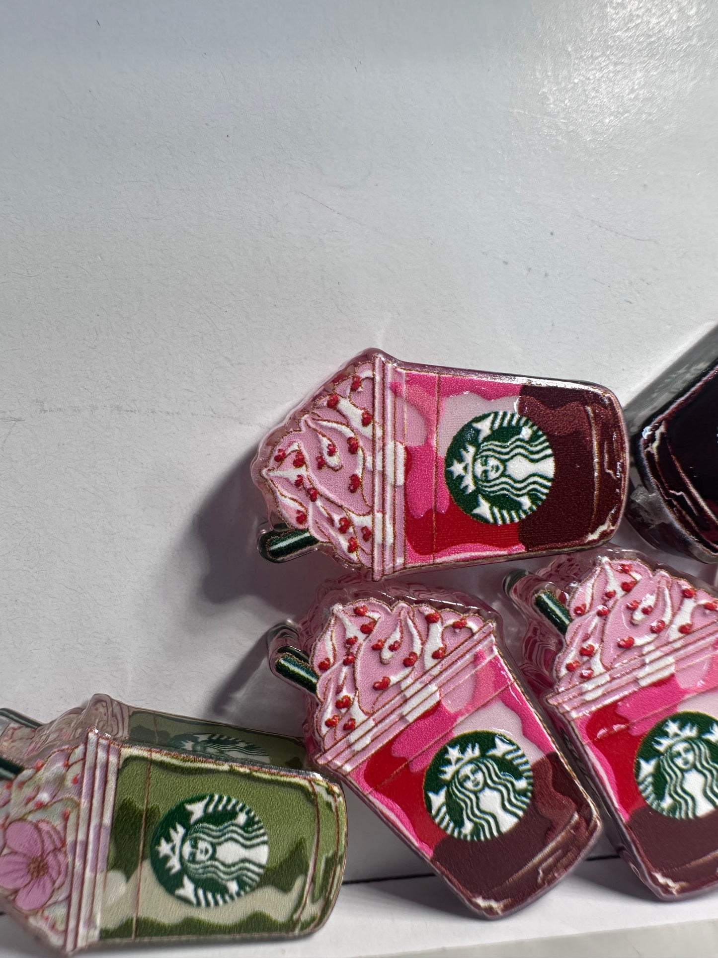 Coffee drink Acrylic focal bead- set of 2/ focal bead/ pen beading / keychain bead