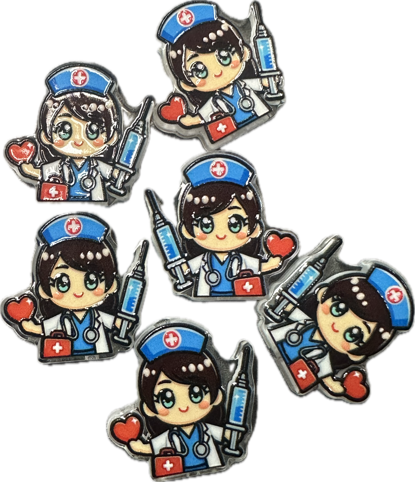 Nurse acrylic focal bead- set of 2/ focal bead/ pen beading / keychain bead/