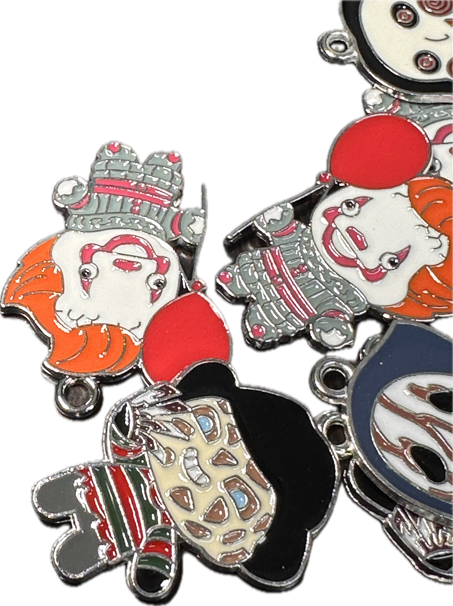 Scary guys enameled metal charms/ DIY charm bracelet/ DIY necklace #8- Set of 4 or individually