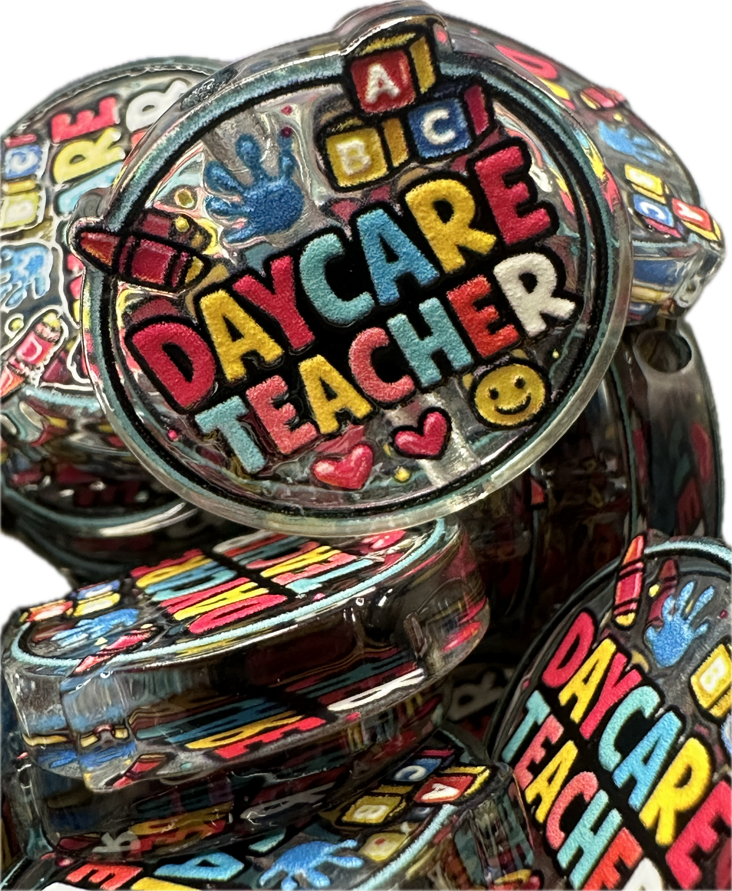Daycare Teacher acrylic focal bead- set of 2/ focal bead/ pen beading / keychain bead/