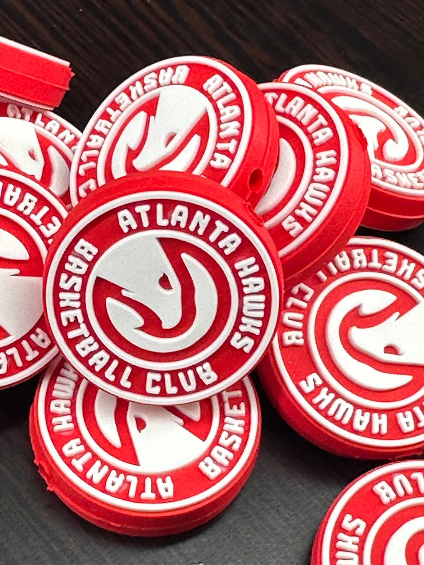 Atlanta Hawks focal bead / sports silicone bead / Hawks basketball Club