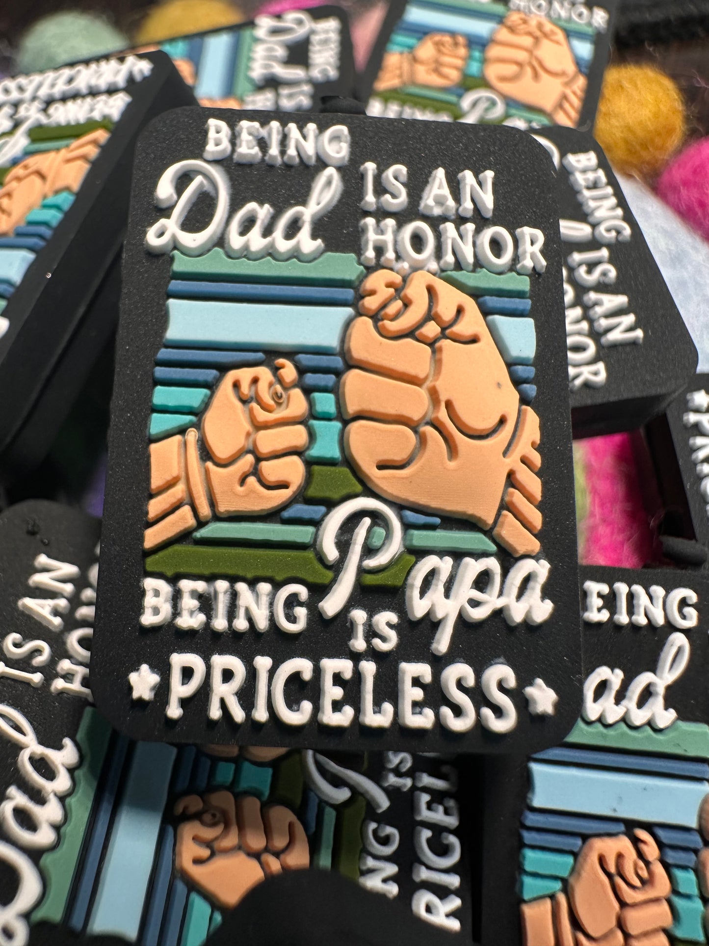 Papa Dad silicone focal bead/ Fathers Day