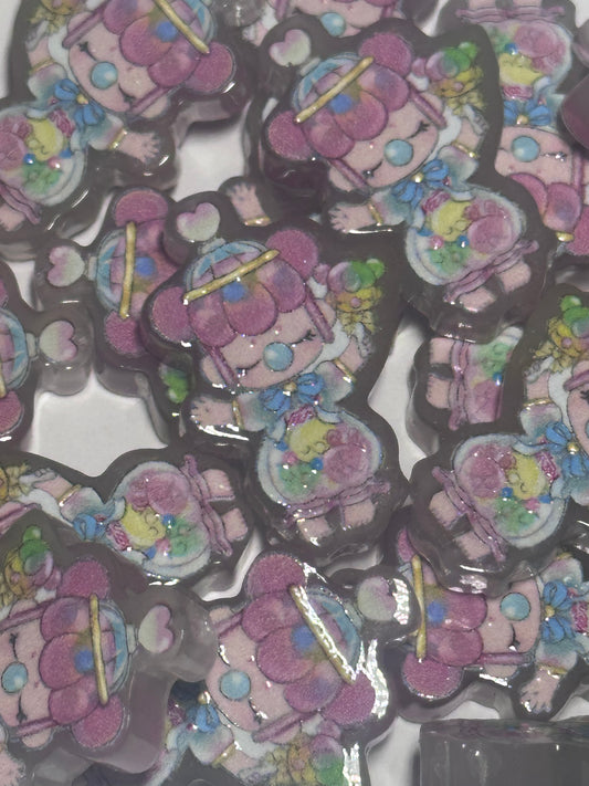 Character acrylic focal bead- set of 2/ focal bead/ pen beading / keychain bead