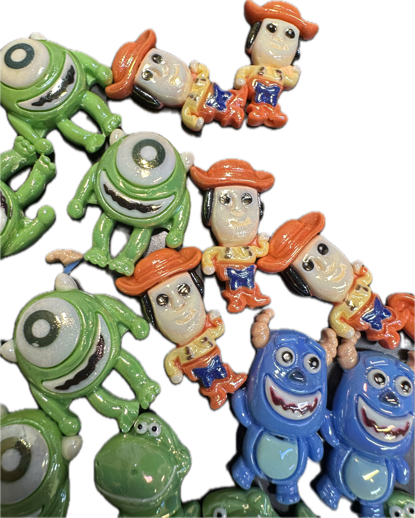 Random Character Flat Back Beads – Set of 10 – Fits Beaded Pens and keychains