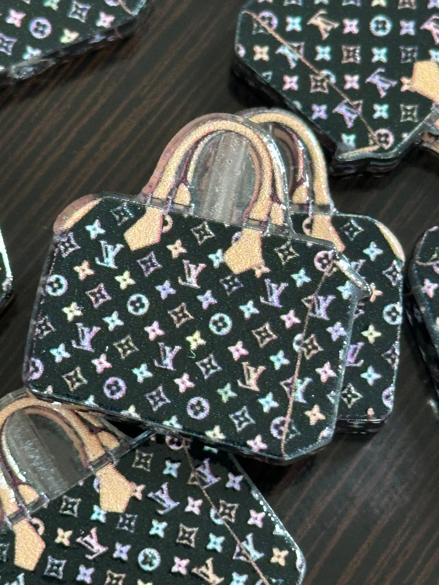 Fancy handbag acrylic focal bead- set of 2/ focal bead/ pen beading / keychain bead/