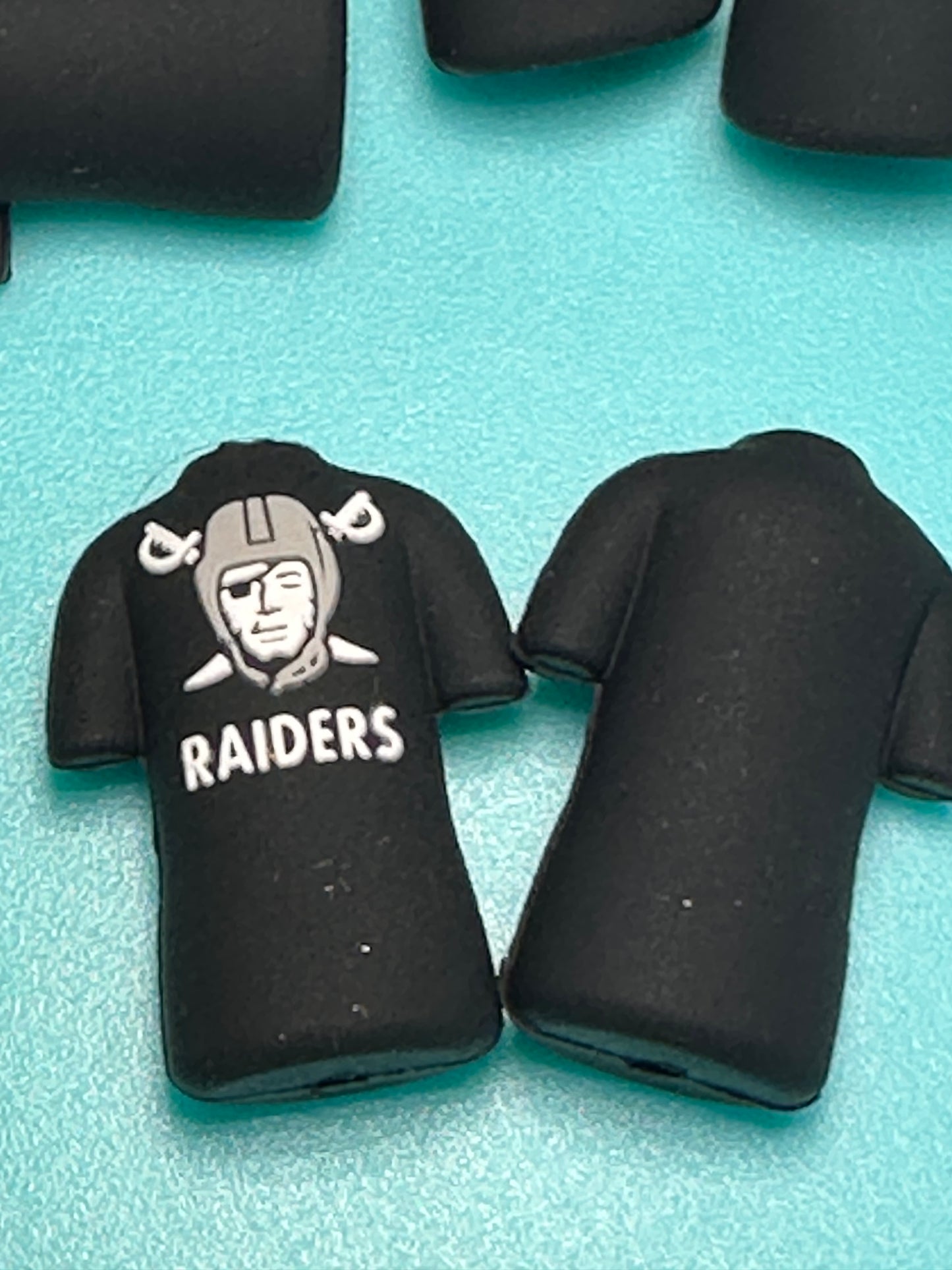 3D Las Vegas Raiders focal bead / football/ shield shaped