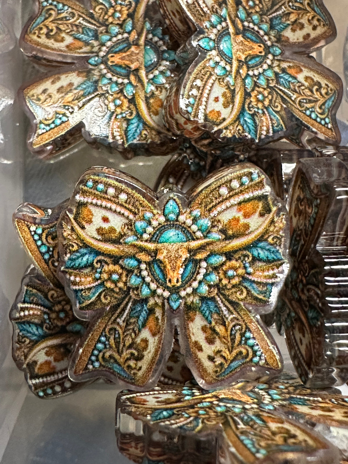 Western Bow acrylic focal bead- set of 2/ focal bead/ pen beading / keychain bead
