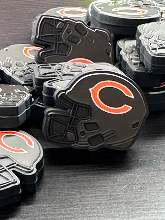 New Chicago Bears silicone focal bead/helmet shaped-pen beading