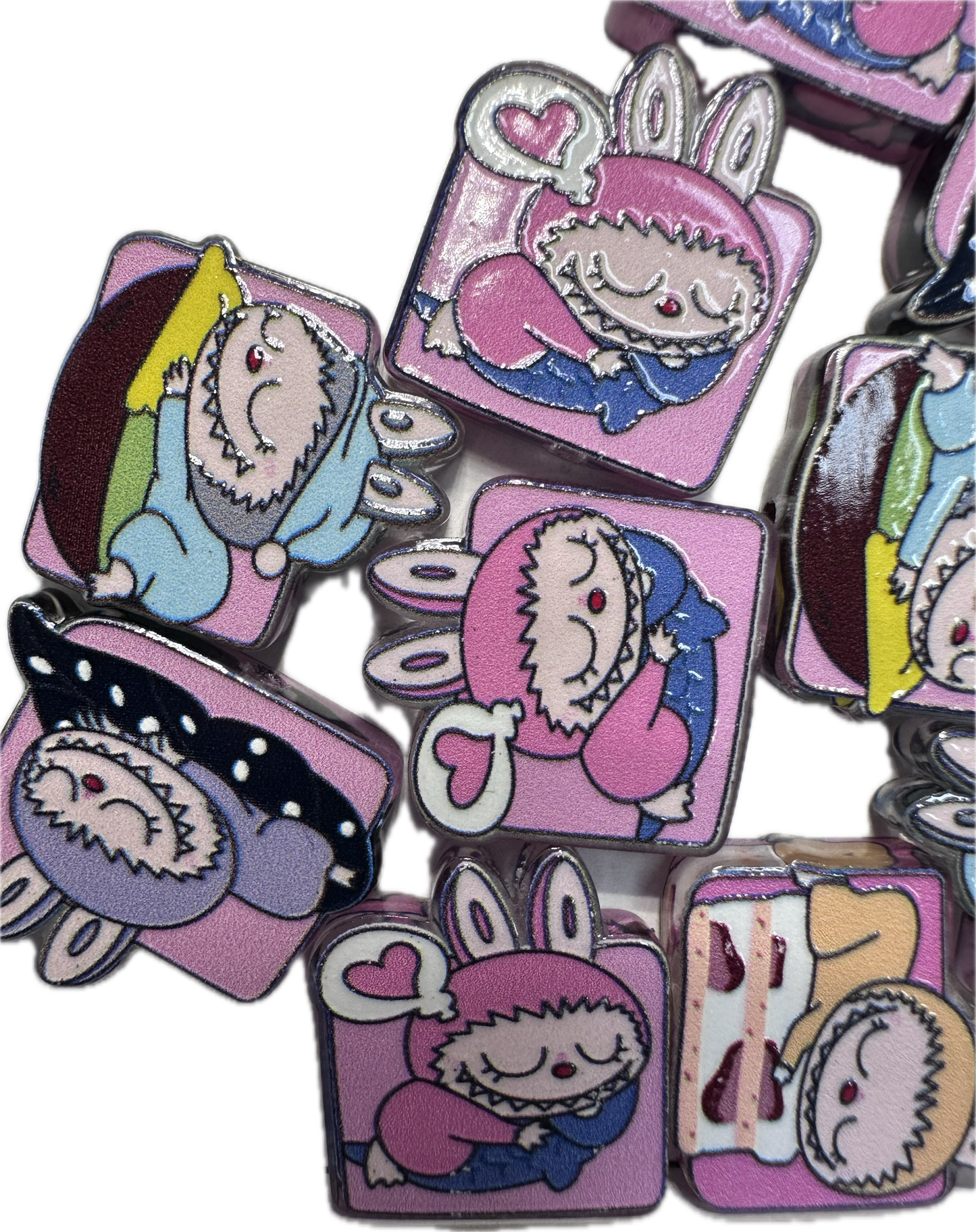 Little monsters acrylic focal bead- set of 2/ focal bead/ pen beading / keychain bead/
