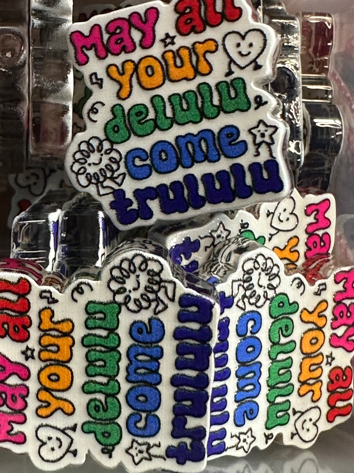 Funny acrylic focal bead- set of 2/ focal bead/ pen beading / keychain bead/
