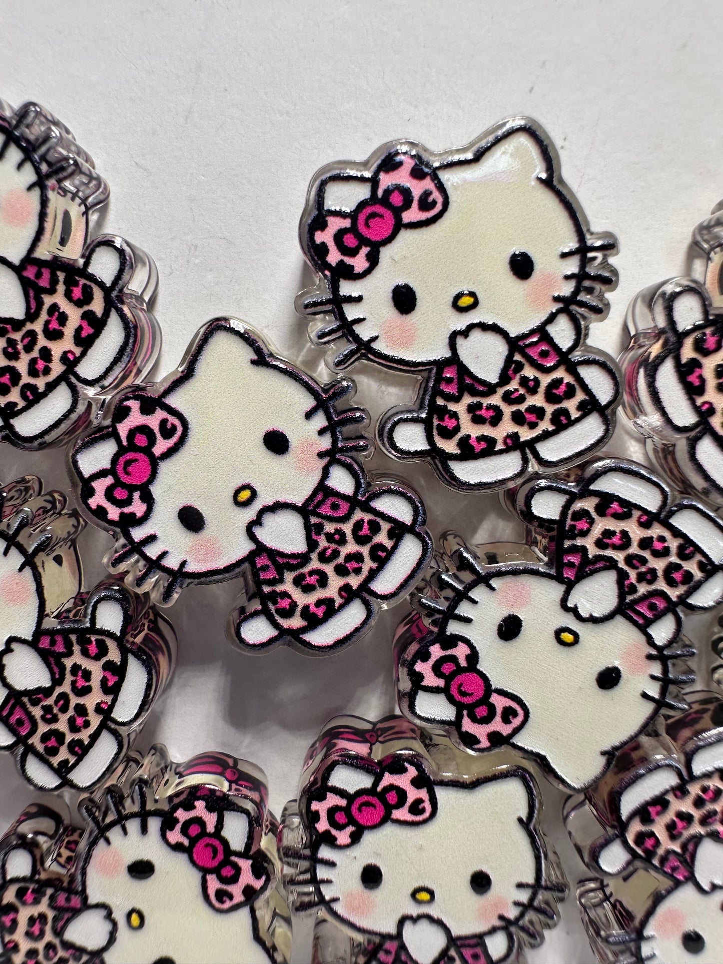 Cat in leopard dress  acrylic focal bead- set of 2/ focal bead/ pen beading / keychain bead/HK