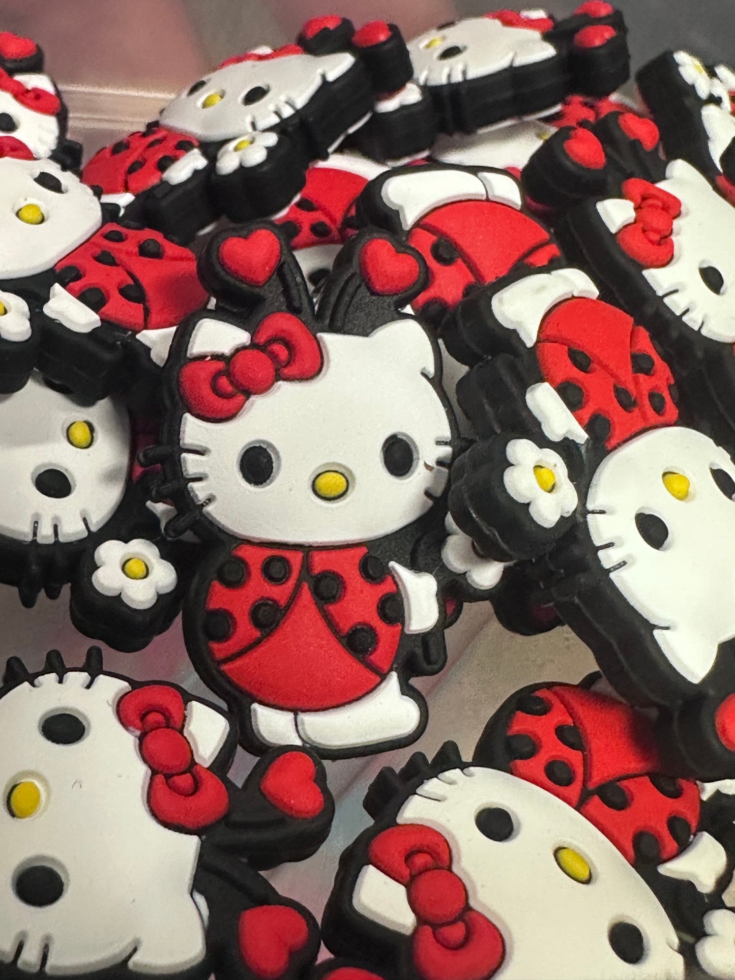 Lady bug shaped Focal Bead / ladybug cat