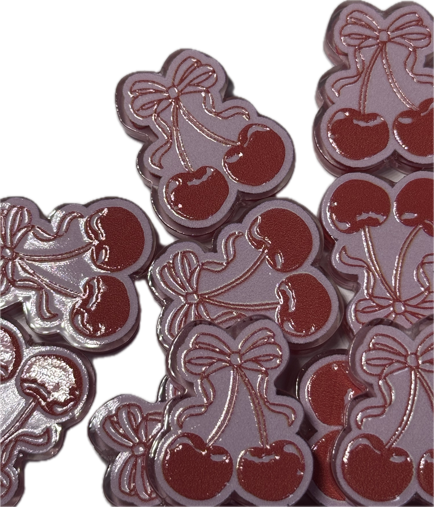 Cherries acrylic focal bead- set of 2/ focal bead/ pen beading / keychain bead/