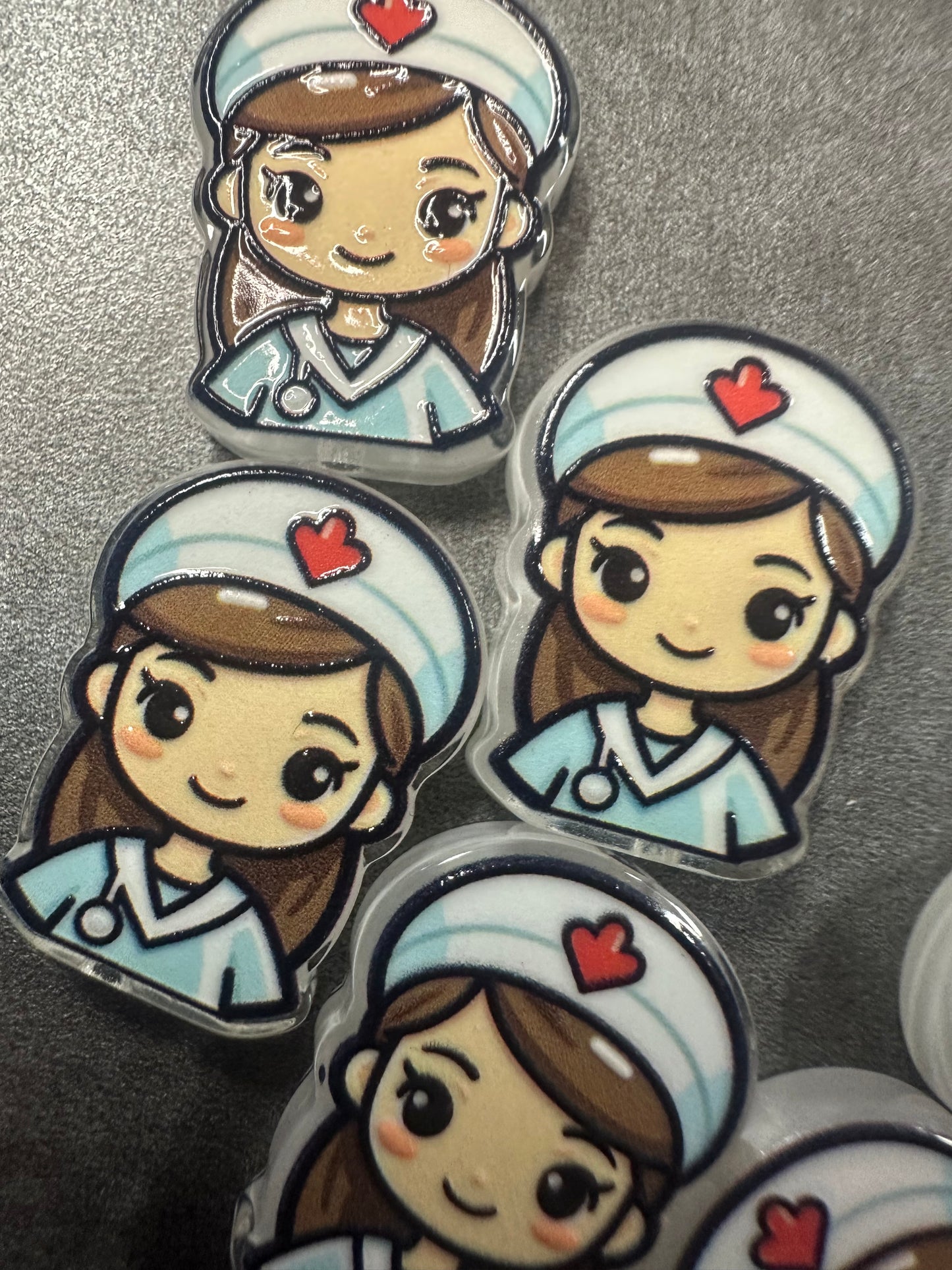 Nurse acrylic focal bead- set of 2/ focal bead/ pen beading / keychain bead/