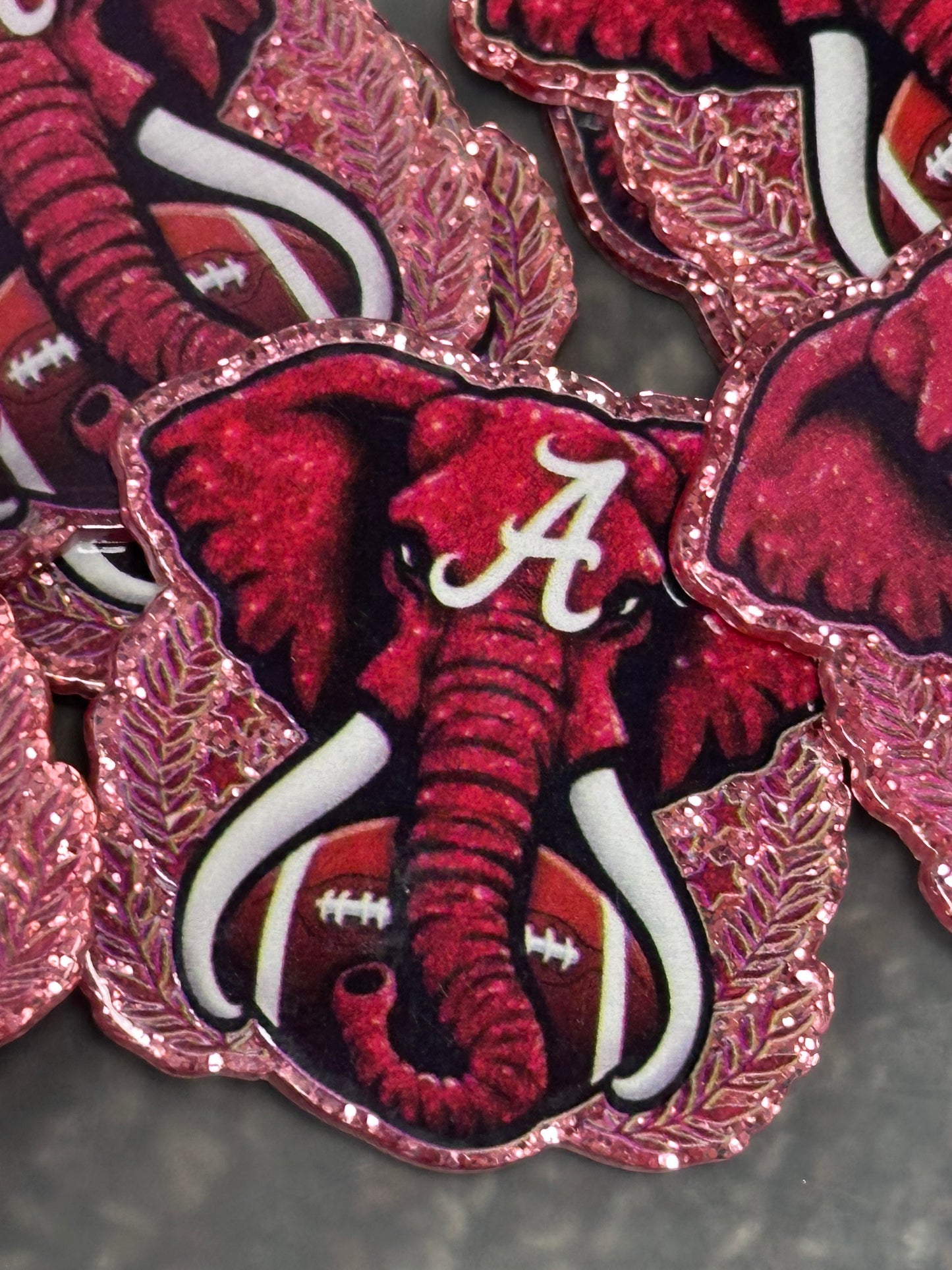 University of Alabama-set of two (2) Badge Reel acrylic pieces/ cute print/ badge reel/ DIY keychain/ football planars
